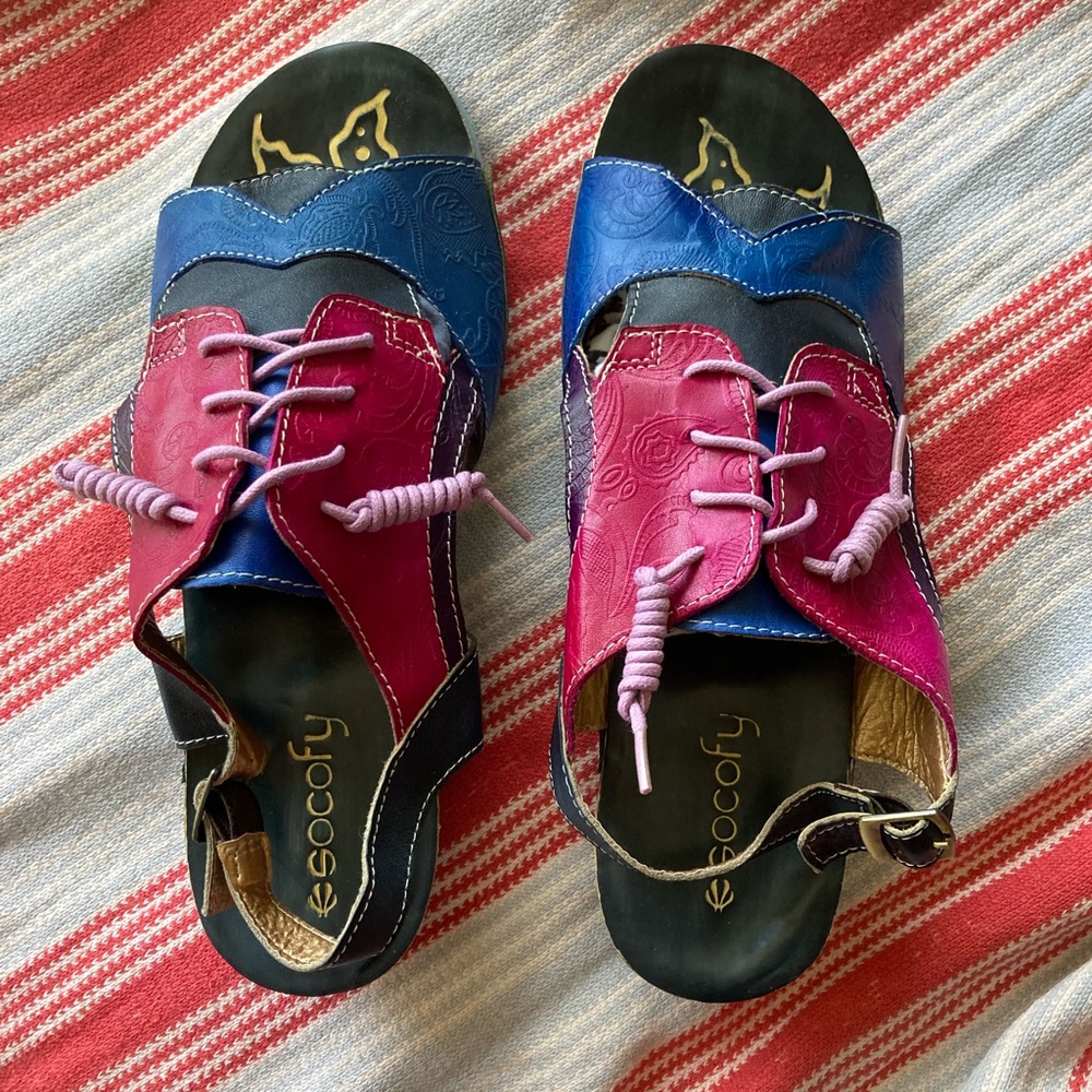 New Leather Socofy Sandals size 40